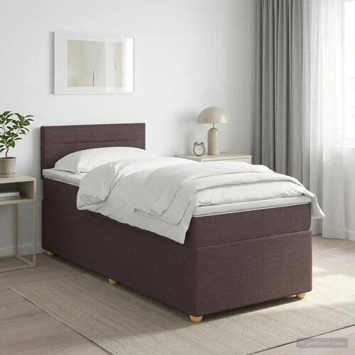  Boxspring krevet s madracem Tamno smeđa 100 x 200 cm Tkanina - Tamno smeđa 100 x 200 cm Dizajn linija Cene