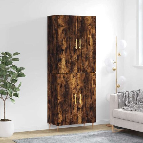  Visoka komoda dimljeni hrast 69 5x34x180 cm konstruiranog drva Cijene