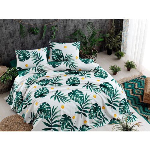 Aberto Design set Double prekrivač Monstera, 200x235cm, Zelena Slike