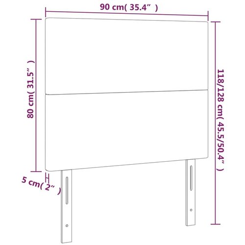  Uzglavlja 2 kom svjetlosiva 90x5x78/88 cm od tkanine Slike