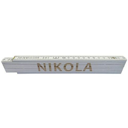  Zidarski metar (Duljina: 2 m, Natpis: Nikola, Boja: Bijele boje) Slike