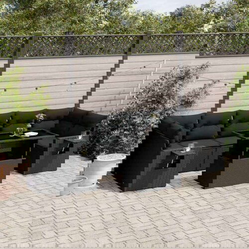  8-dijelni set vrtnih sofa od poliratana s jastucima crni Cijene