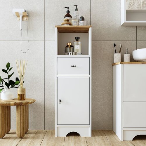 Hanah home 2389 kupatilski ormarić 35 &amp;times; 107,6 &amp;times; 31 cm, mat bela Slike