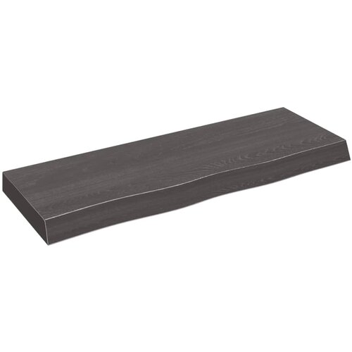 vidaXL Stenska polica temno siva 80x30x6 cm obdelana trdna hrastovina Cene
