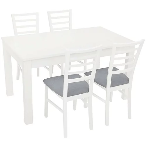 Black Red White Komplet mize in stolov Bryk 2 - Bel/siv