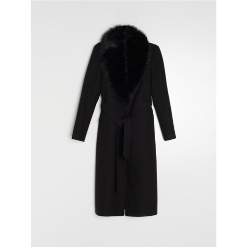 Sinsay Dugi kaput s krznenim ovratnikom Cijene