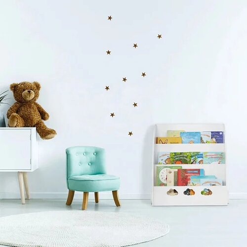 Kinder Home Ginger Home dječja polica s 3 odjeljka za spremanje knjiga, oblak, bijela Cene
