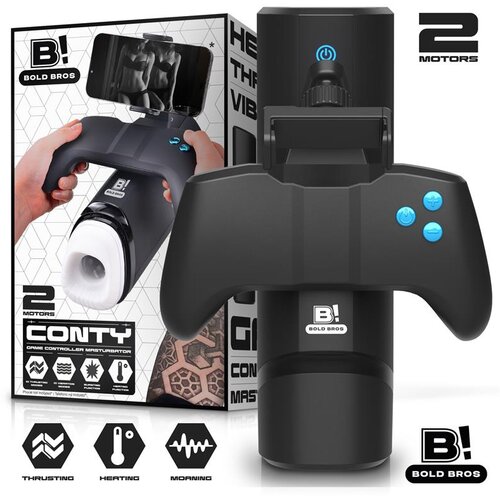 Bald Bros Conty Game Controller Masturbator Thrusting, Vibrating, Heating & Moaning Cene