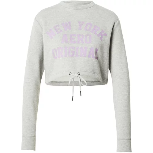 AÉROPOSTALE Sweater majica 'NEW YORK ORIGINAL' siva melange / ljubičasta