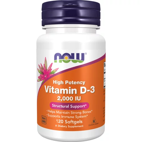 Now Foods Vitamin D3 NOW, 50 µg / 2000 IE (120 kapsul)