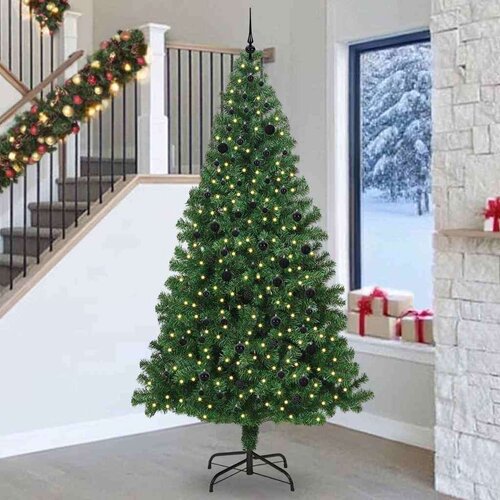 vidaXL Umestno božično drevo Zelena 240 cm PVC, jeklo in plastika Cene