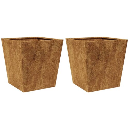Maison Chic Cvetlično korito - Cvetlični Lonec 2 kosa 40x40x40 cm Weathering Steel, (21788747) Slike