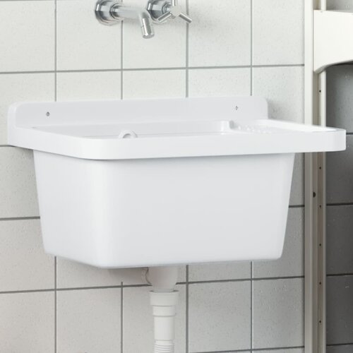 VidaXL Umivaonik za zidnu montažu bijeli 50 x 35 x 24 cm od smole Slike