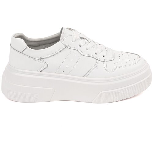 Sergio Leone White leather platform sneakers by Slike