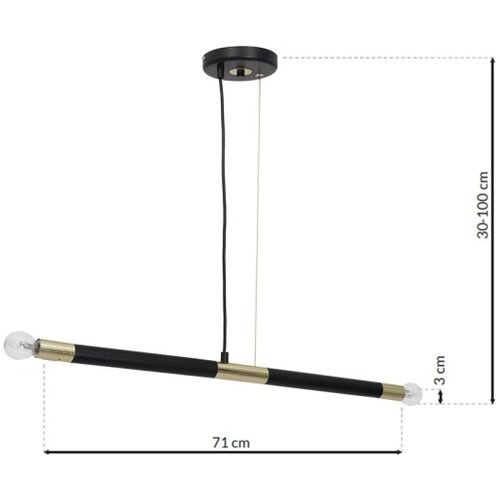  Luster na sajli BASTONE 2xE14/40W/230V crna/zlatna Slike