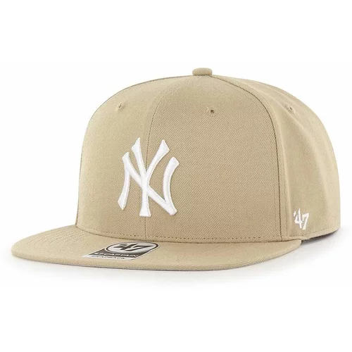 47 Brand Kapa sa šiltom MLB New York Yankees boja: bež, s aplikacijom, B-NSHOT17WBP-KHB