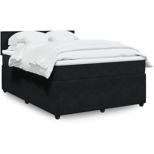 vidaXL Box spring postelja z vzmetnico črna 160x200 cm žamet Cene