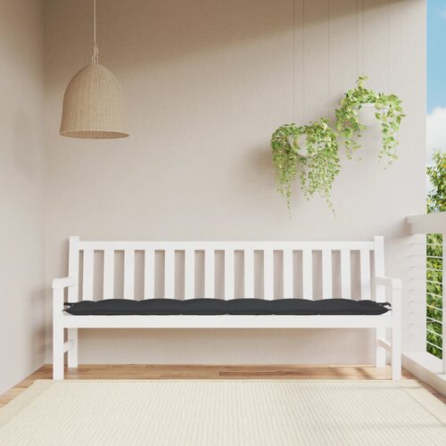 VidaXL Jastuk za vrtnu klupu crni 200 x 50 x 7 cm od tkanine Oxford Slike