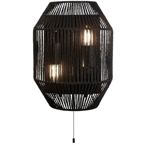 Searchlight Wicker Stenska svetilka z 2 lučema, črna, protja, (22100570) Cene