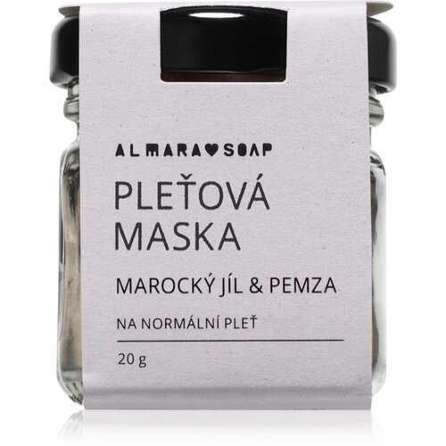 Almara Soap Face piling maska za obraz za normalno kožo Moroccan clay & pumice 20 g Cene