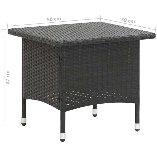 VidaXL Čajni stolić crni 50 x 50 x 47 cm od poliratana Slike