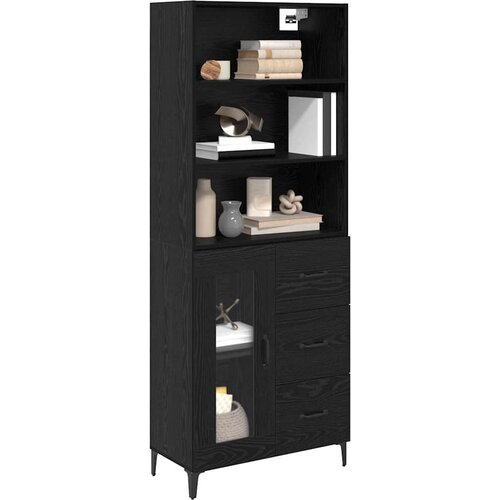  Highboard Crni hrast 69,5 x 34 x 180 cm Konstruirano drvo Slike