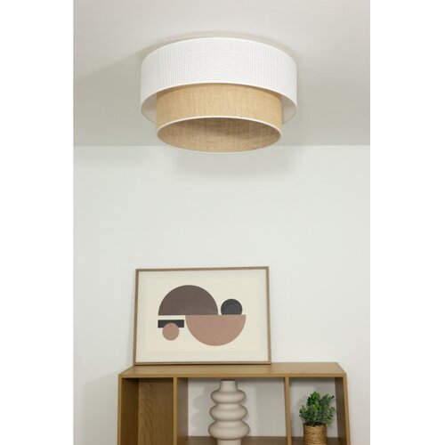  stropna lampa borho 1xE27/60W/230V, prečnika 40 cm, bela/juta Slike