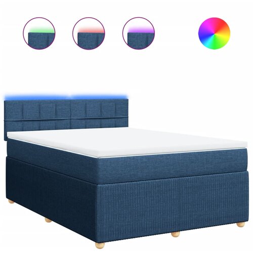 vidaXL Krevet s oprugama i madracem plavi 140 x 190 cm od tkanine Cijene
