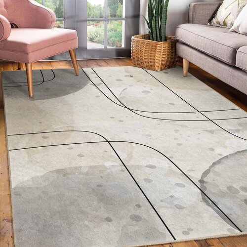 Mila Home siva/kremno bela pralna preproga 80x150 cm simple lines &amp;ndash; Slike