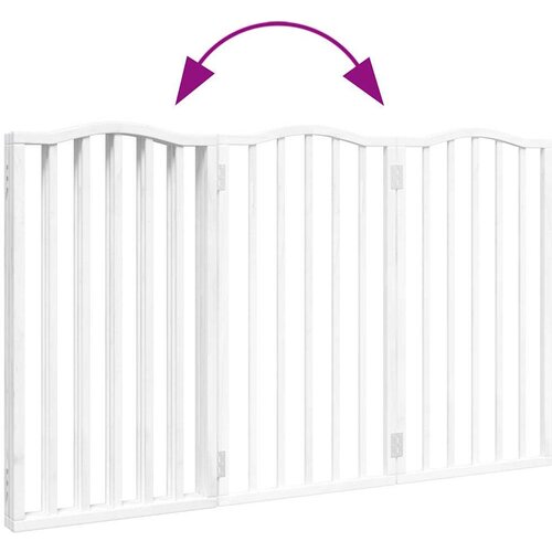 vidaXL Vrata za pse zložljiva 3 paneli bela 150 cm topolovina Cene