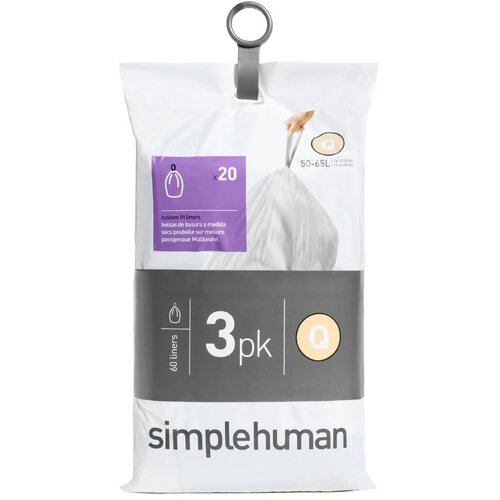 Simplehuman S trakom za zatezanje vreće za smeće 60 kom 65 l Q &amp;ndash; Slike