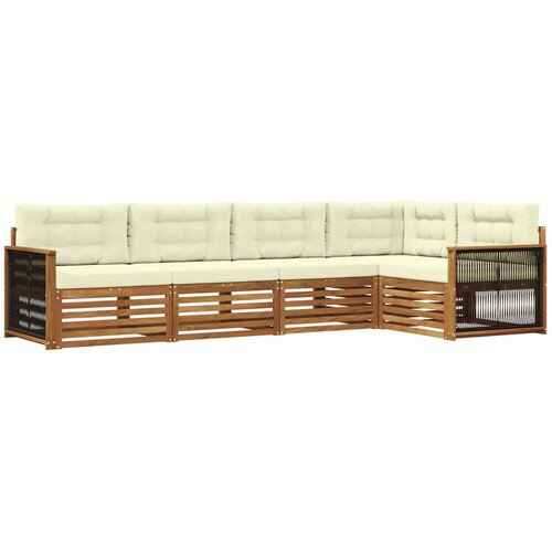 vidaXL Zunanja garnitura za sedenje z blazino 5 pcs Naravna in smetana, (5000281547) Cene