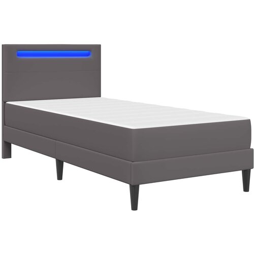  Krevetna konstrukcija Siva 90 x 190 cm Umjetna koža Slike