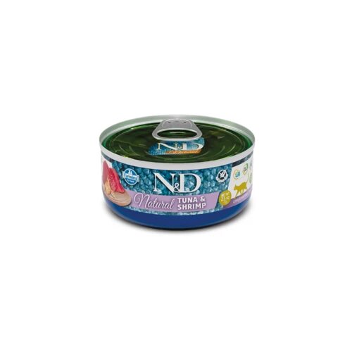 Farmina n&amp;amp;d natural can cat natural tuna&amp;amp;shrimp 70g Slike