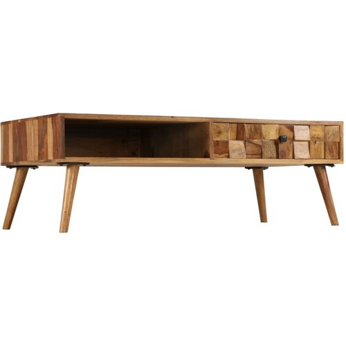 Maison Chic Klubska mizica - kavna mizica - Nizka mizica iz trdnega palisandra medeni fini&amp;scaron; 110x50x37 cm, (21754044) Slike