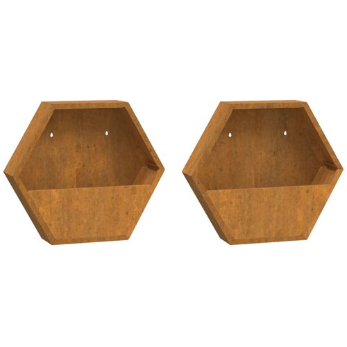 Maison Chic Stensko cvetlična korita - Cvetlični Lonec 2 kosa rjasto corten jeklo 46x10x40 cm, (21790336) Slike