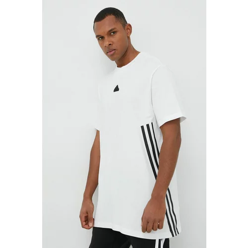 Adidas Pamučna majica boja: bijela, s aplikacijom