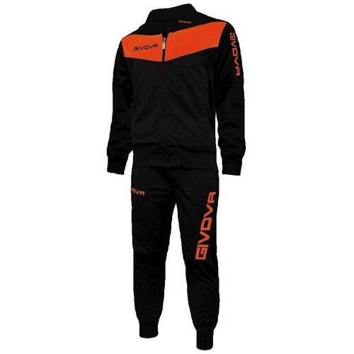 Givova Trenirka komplet Ensemble enfant survêtement noir et orange fluo Črna Cene