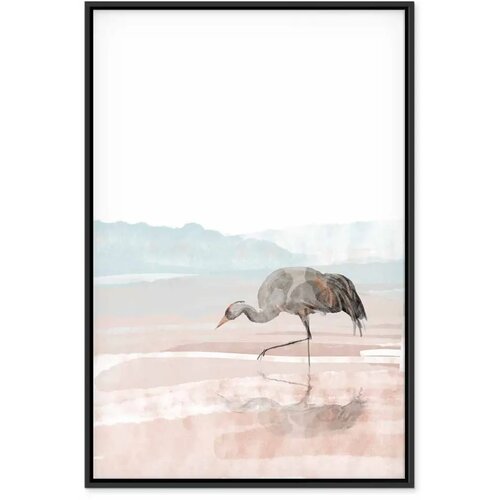  Slika - Crane in the Morning (1 Part) Vertical 60x90 U crnom drvenom okviru Slike
