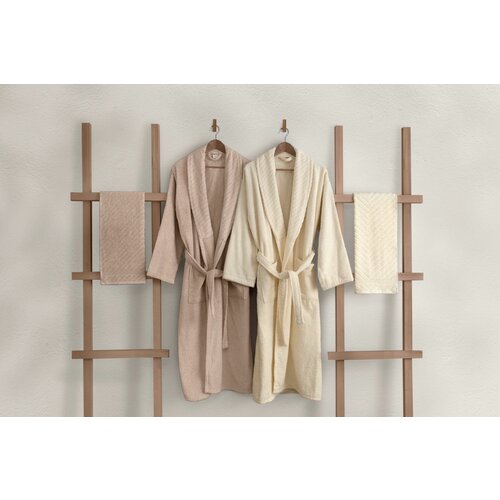 L'essential Maison 1062A-047-1 powdercream family bathrobe set (4 pieces) Cene