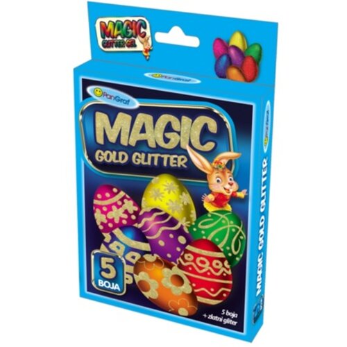 Pan Graf Gliter gel za ukrašavanje jaja magic zlatni 5kom Cene