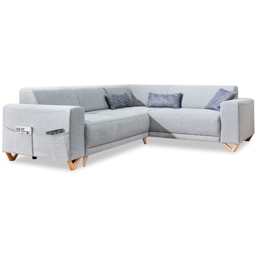 Miuform Svijetlo siva sklopiva/s prostorom za odlaganje kutna garnitura (s desnim kutom/u obliku slova L) Classy Sophie &amp;ndash; Slike