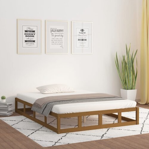 Furnova Posteljni okvir medeno rjav 120x190 cm trden les, (21934871) Slike