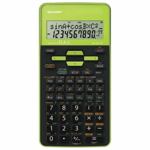 Sharp kalkulator tehnički 10mesta 273 funkcije el-531th-gr crno zeleni blister Cene