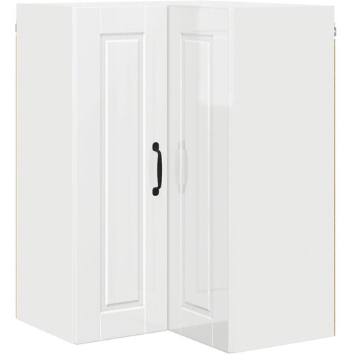  Zidni kutni ormar Visoki sjaj bijela 57 x 57 x 80 cm Slike