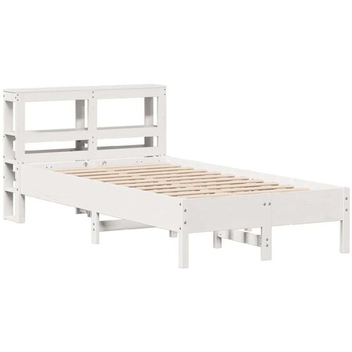 VidaXL Okvir kreveta bez madraca bijeli 75 x 190 cm masivna borovina Slike