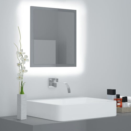  LED kupaonsko ogledalo visoki sjaj sivo 40x8,5x37 cm akrilno Cene