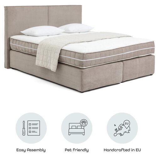 Bonami Selection Smeđe-sivi boxspring krevet 180x200 cm Olia Bold &amp;ndash; Slike