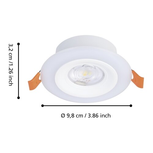 Eglo Set okroglih LED vgradnih svetilk Calogne (3,8 W, Bela, RGBW) Cene