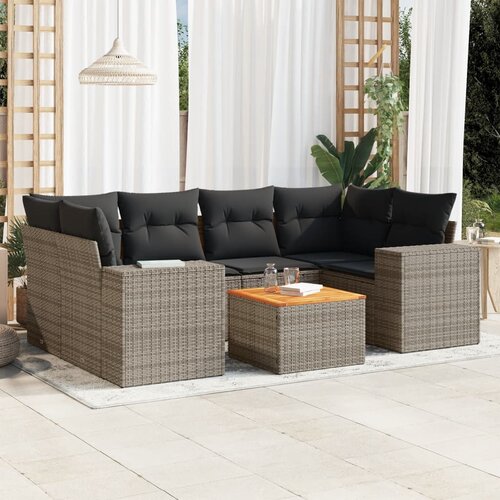  7-dijelni set vrtnih sofa sivi od poliratana Cijene